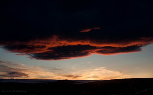 der Abend legt sich über den Gletscher